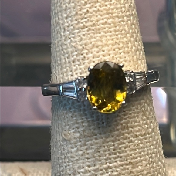 D’Joy sphene & zircon platinum plated ring - Picture 1 of 5